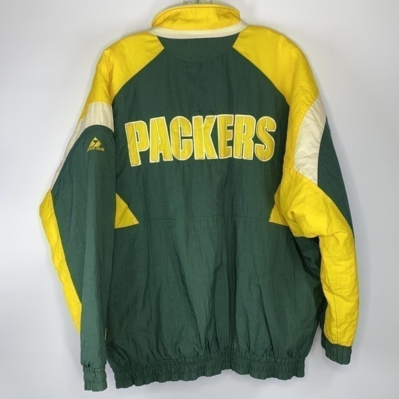 NFL Apex-One Vintage Green Bay Packers Spell Out Quilt Lined Jacket - Picture 2 of 10